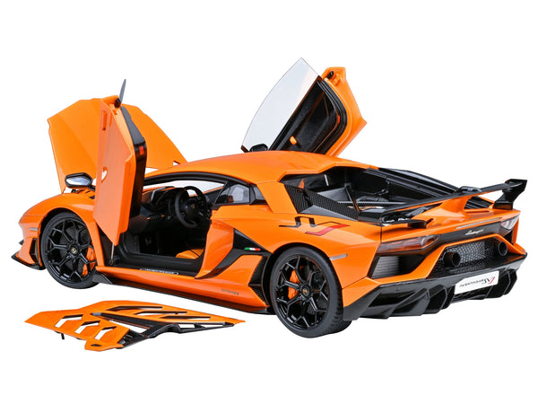 Lamborghini Aventador SVJ Arancio Atlas Pearl Orange 1/18 Model Car by Autoart