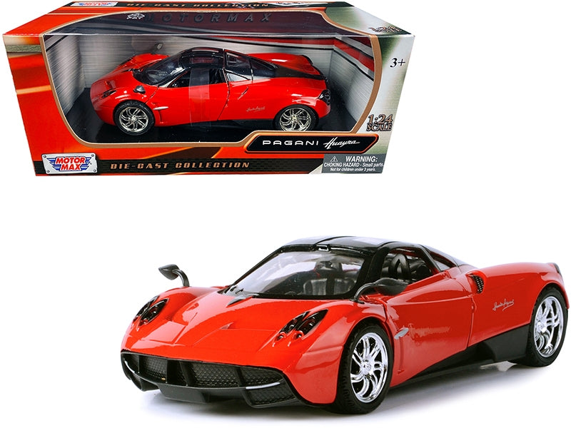 Pagani Huayra Bright Red with Chrome Wheels 1/24 Diecast Model Car by Motormax