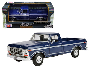 1979 Ford F-150 Pickup Truck Dark Blue 1/24 Diecast Model Car by Motormax