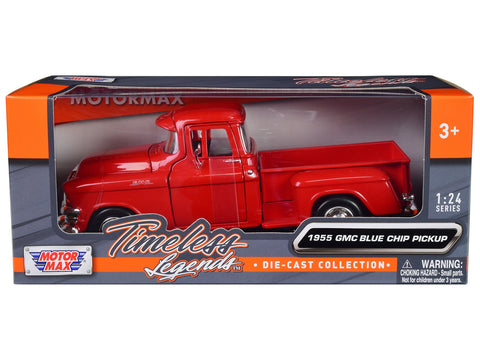 1955 GMC Blue Chip Pickup Truck Red "Timeless Legends" Series 1/24 Diecast Model Car by Motormax