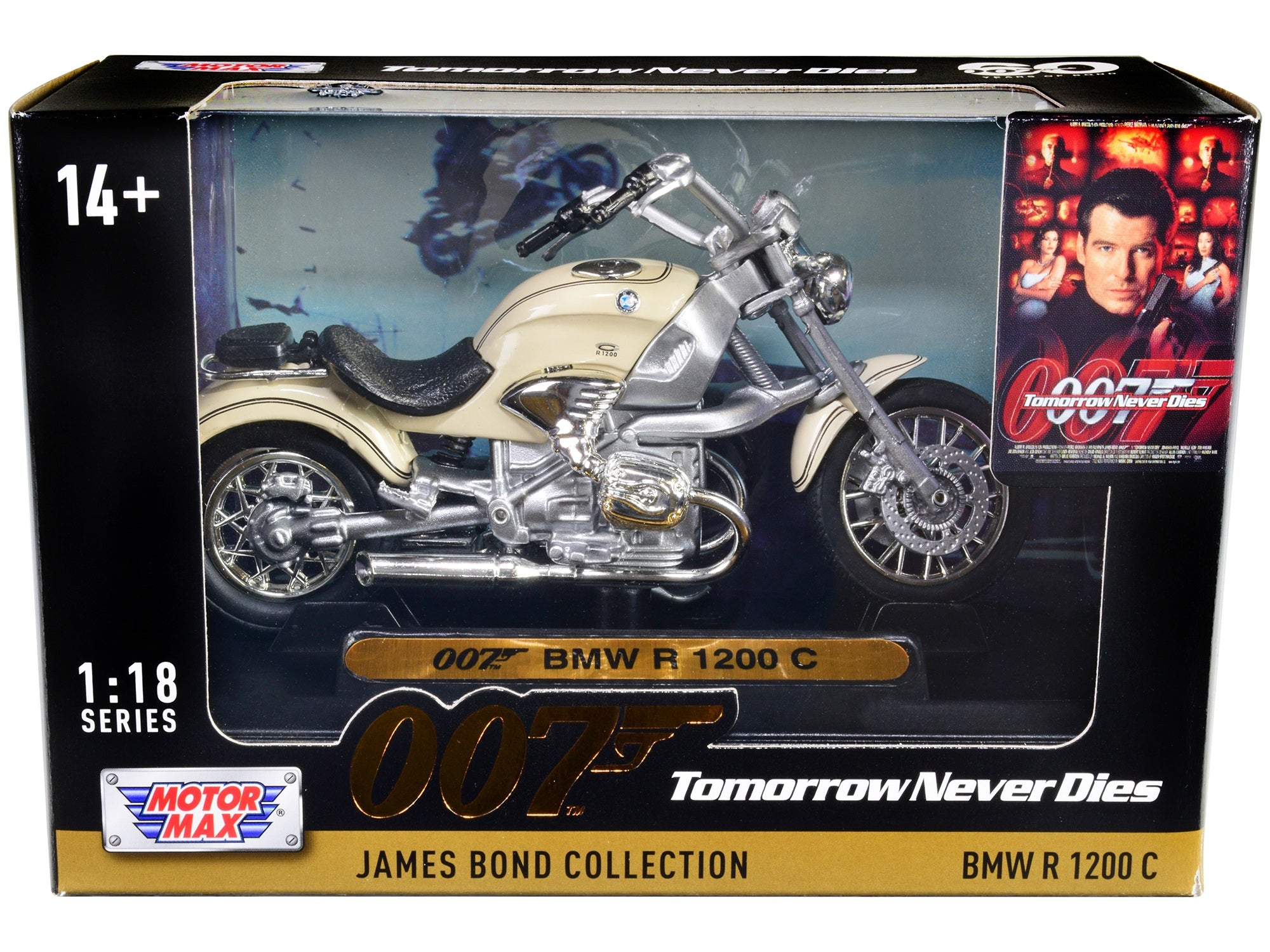 BMW R 1200 C Motorcycle Cream James Bond 007 "Tomorrow Never Dies" (1997) Movie "James Bond Collection" Series 1/18 Diecast Model Car by Motormax