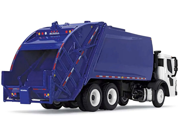 Mack LR with McNeilus Rear Load Refuse Body Blue and White 1/87 (HO) Diecast Model by First Gear