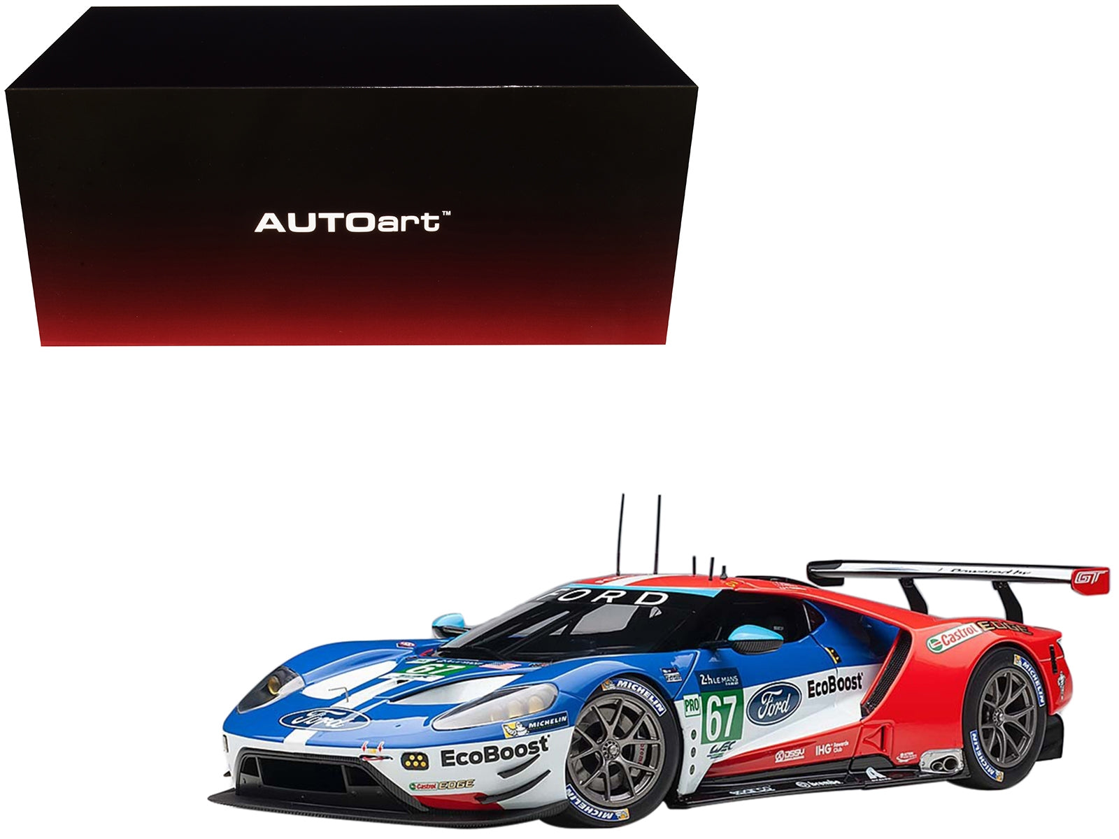 Ford GT #67 Harry Tincknell - Andy Priaulx - Pipo Derani "Ford Chip Ganassi Team UK" 24H Le Mans (2017) 1/18 Model Car by Autoart