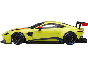 2018 Aston Martin Vantage GTE Le Mans PRO Presentation Car Lemon Green Metallic with Carbon and Red Accents "Aston Martin Racing" 1/18 Model Car by Autoart