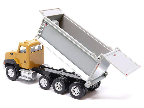CAT Caterpillar CT660 Dump Truck Yellow and Gray 1/64 Diecast Model by Diecast Masters