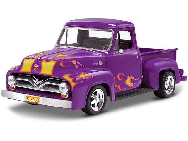 Level 4 Model Kit 1955 Ford F-100 Street Rod Pickup Truck "Classic Cruiser" 1/24 Scale Model by Revell