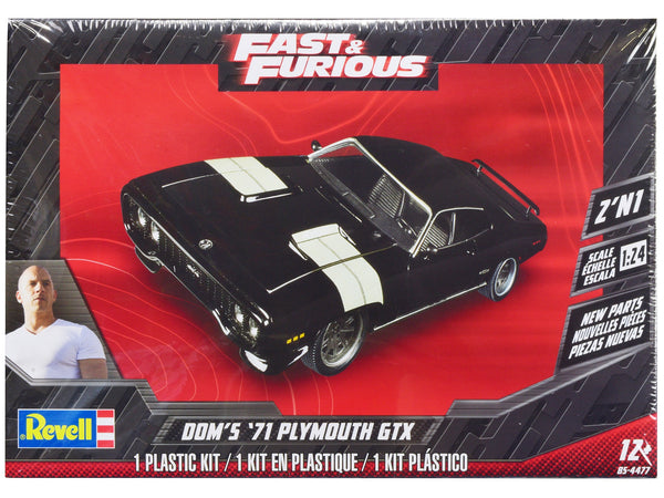Level 4 Model Kit Dom's 1971 Plymouth GTX "Fast & Furious" 1/24 Scale Model by Revell