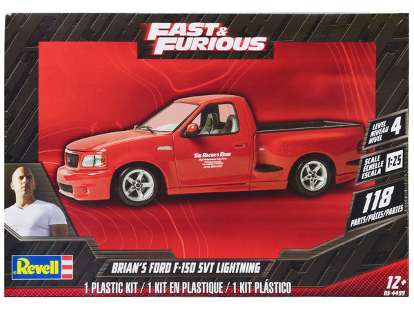 Level 4 Model Kit Brian's Ford F-150 SVT Lightning Pickup Truck "Fast and Furious" 1/25 Scale Model by Revell