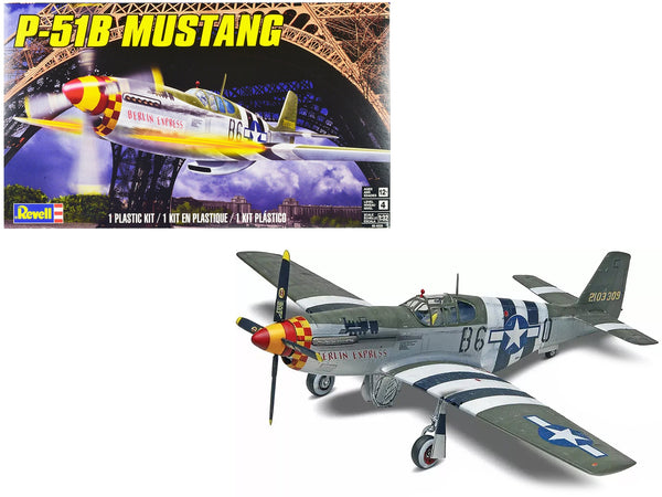 Level 4 Model Kit North American P-51B Mustang Fighter Aircraft 1/32 Scale Model by Revell