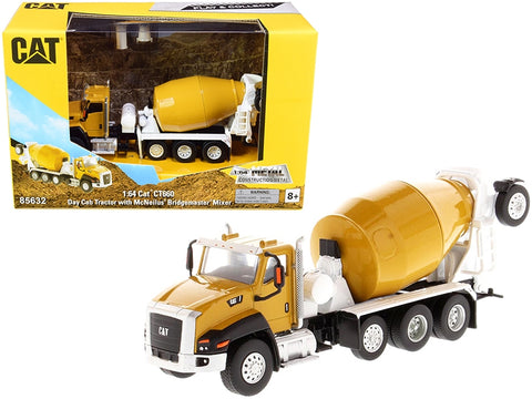 CAT Caterpillar CT660 Day Cab Tractor with McNeilus Bridgemaster Concrete Mixer "Play & Collect!" Series 1/64 Diecast Model by Diecast Masters