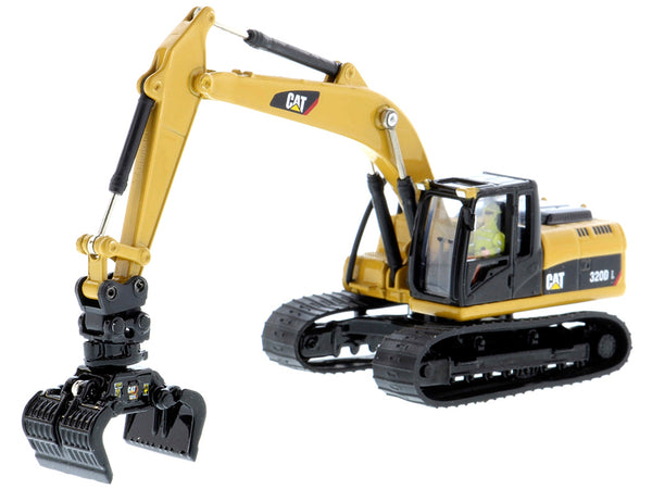 CAT Caterpillar 320D L Hydraulic Excavator with Multiple Work Tools and Operator "High Line" Series 1/87 (HO) Scale Diecast Model by Diecast Masters