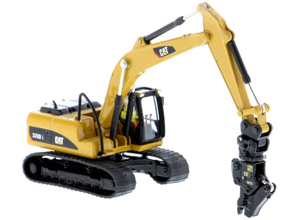 CAT Caterpillar 320D L Hydraulic Excavator with Multiple Work Tools and Operator "High Line" Series 1/87 (HO) Scale Diecast Model by Diecast Masters