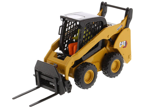 CAT Caterpillar 272D3 Skid Steer Loader with Operator Yellow "High Line" Series 1/32 Diecast Model by Diecast Masters