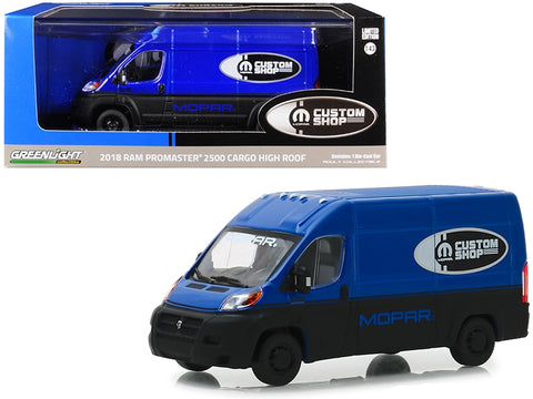 2018 RAM ProMaster 2500 Cargo Van High Roof Blue and Black "MOPAR Custom Shop" 1/43 Diecast Model Car by Greenlight