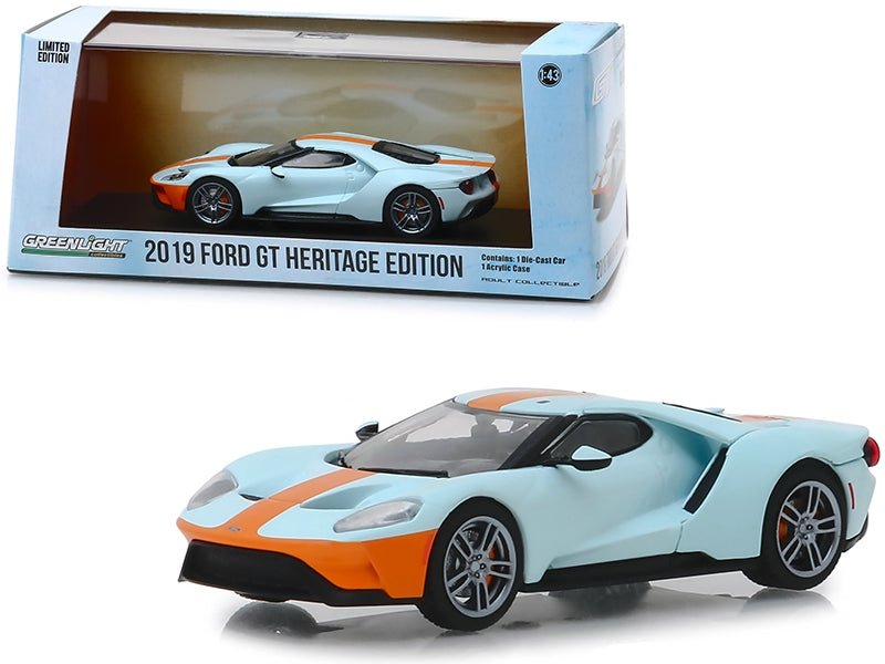 2019 Ford GT Heritage Edition "Gulf Oil" Color Scheme 1/43 Diecast Model Car by Greenlight