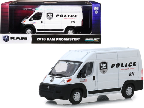 2018 RAM ProMaster 2500 Cargo High Roof Van White "Police Transport Vehicle" 1/43 Diecast Model Car by Greenlight