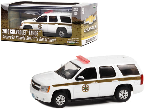 2010 Chevrolet Tahoe White with Gold Stripes "Absaroka County Sheriff's Department" 1/43 Diecast Model Car by Greenlight