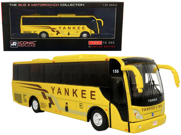 TEMSA TS 35E Coach Bus Yellow "Yankee Trails" "The Bus & Motorcoach Collection" 1/87 Diecast Model by Iconic Replicas