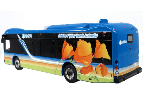 BYD K8M Electric Transit Bus Antelope Valley Transit Authority (AVTA) "4 Lancaster Blvd." Limited Edition 1/87 (HO) Diecast Model by Iconic Replicas