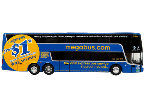Van Hool TDX Double Decker Coach Bus "Megabus" "M22 Boston to New York" "The Bus & Motorcoach Collection" Limited Edition to 504 pieces Worldwide 1/87 (HO) Diecast Model by Iconic Replicas