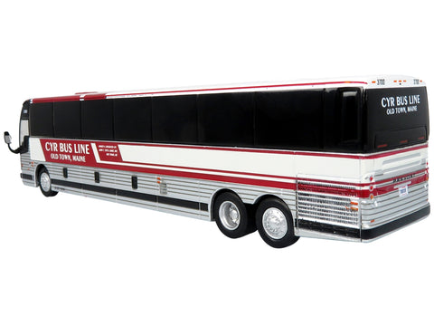 Prevost X3-45 Coach Bus "CYR Bus Line Old Town Maine" Red and White Limited Edition 1/87 (HO) Diecast Model by Iconic Replicas