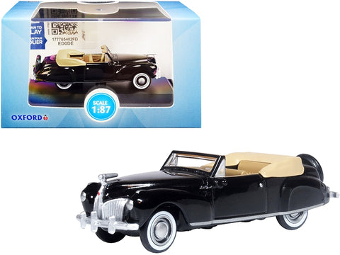 1941 Lincoln Continental Convertible Black with Tan Interior 1/87 (HO) Scale Diecast Model Car by Oxford Diecast
