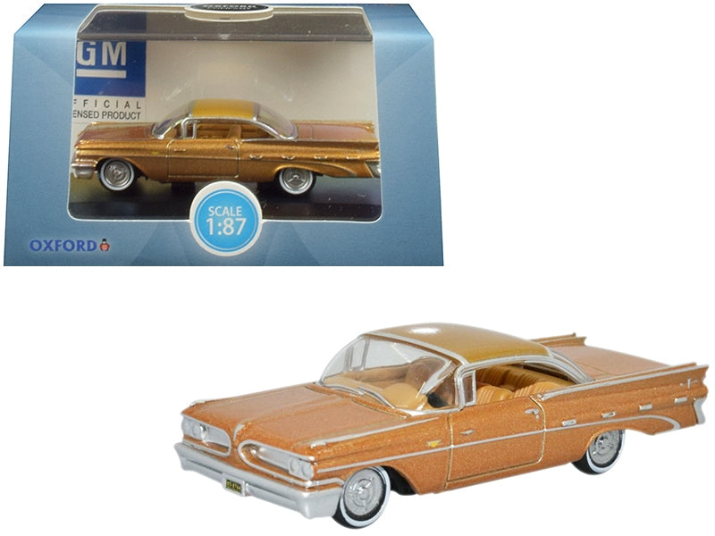 1959 Pontiac Bonneville Coupe Canyon Copper Metallic 1/87 (HO) Scale Diecast Model Car by Oxford Diecast