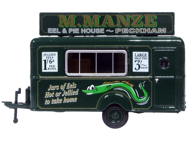 Mobile Food Trailer "M. Manze Eel and Pie House - Peckham" 1/87 (HO) Scale Diecast Model by Oxford Diecast