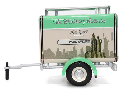 Travel Trailer Beige with Light Green Top "The Waldorf-Astoria Luggage Service New York - Park Avenue" 1/24 Diecast Model Car by Motor City Classics