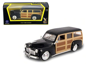 1948 Ford Woody Wagon Black 1/43 Diecast Model Car by Road Signature