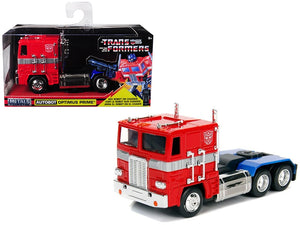 G1 Autobot Optimus Prime Truck Red with Robot on Chassis from "Transformers" TV Series "Hollywood Rides" Series 1/32 Diecast Model by Jada