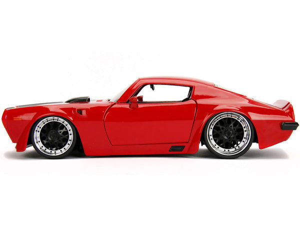 1972 Pontiac Firebird Red with Black Hood Stripe "Bigtime Muscle" Series 1/24 Diecast Model Car by Jada