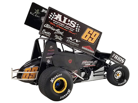 Winged Sprint Car #69 Bud Kaeding "Al's Roofing Supplies" Kaeding Performance "World of Outlaws" (2022) 1/18 Diecast Model Car by ACME