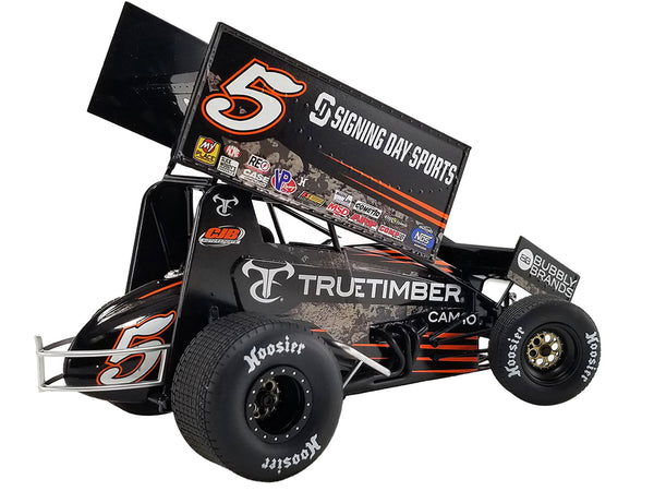 Winged Sprint Car #5 Spencer Bayston "TrueTimber Camo" CJB Motorsports "Rookie of the Year" "World of Outlaws" (2022) 1/18 Diecast Model Car by ACME