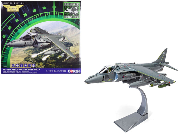 British Aerospace Harrier GR7A Aircraft "Michelle RAF No.1 Squadron Operation Herrick RAF Kandahar Afghanistan" (2007) Royal Air Force "The Aviation Archive" Series 1/48 Diecast Model by Corgi