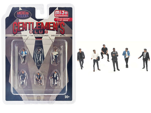 "Gentlemen's Club" 6 piece Diecast Figure Set (6 Figures) Limited Edition to 3600 pieces Worldwide for 1/64 Scale Models by American Diorama