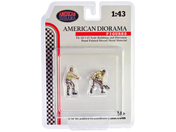 "4X4 Mechanics" 2 Piece Diecast Figure Set 2 for 1/43 Scale Models by American Diorama