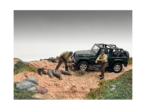 "4X4 Mechanics" 2 Piece Diecast Figure Set 2 for 1/43 Scale Models by American Diorama