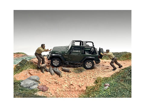 "4X4 Mechanics" 2 Piece Diecast Figure Set 3 for 1/43 Scale Models by American Diorama