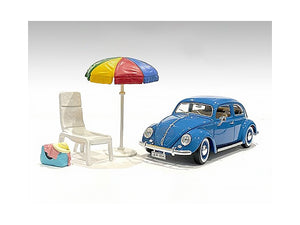 "Beach Girls" Accessories (Beach Chair and Beach Umbrella and Duffle Bag) for 1/18 Scale Models by American Diorama