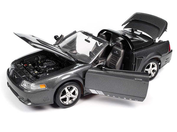 2003 Ford Mustang Saleen S281 SC Speedster Dark Shadow Gray Metallic "American Muscle" Series 1/18 Diecast Model Car by Auto World
