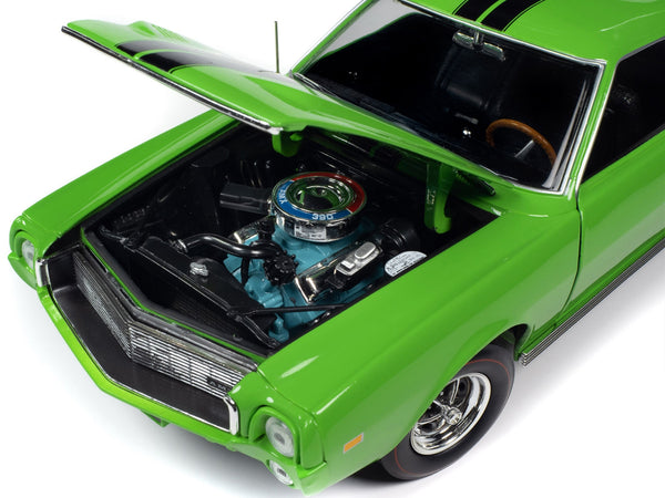 1969 AMC AMX Big Bad Lime Green with Black Stripes "Muscle Car & Corvette Nationals" (MCACN) "American Muscle" Series 1/18 Diecast Model Car by Auto World