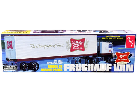 Skill 3 Model Kit Fruehauf FB Beaded Panel Van Trailer "Miller" 1/25 Scale Model by AMT