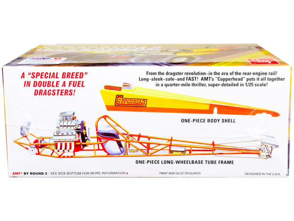 Skill 2 Model Kit 1934 Copperhead Rear-Engine Double A Fuel Dragster 1/25 Scale Model by AMT