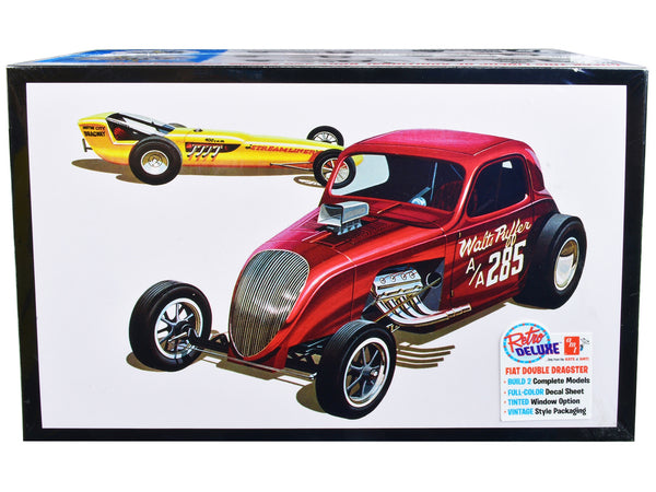 Skill 2 Model Kit Fiat Double Dragster Set of 2 Kits 1/25 Scale Model by AMT