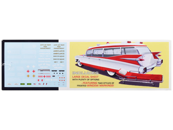 Skill 2 Model Kit 1959 Cadillac Ambulance with Gurney Accessory 1/25 Scale Model by AMT