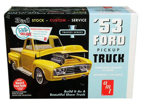 Skill 2 Model Kit 1953 Ford Pickup Truck "Trophy Series" 3 in 1 Kit 1/25 Scale Model by AMT