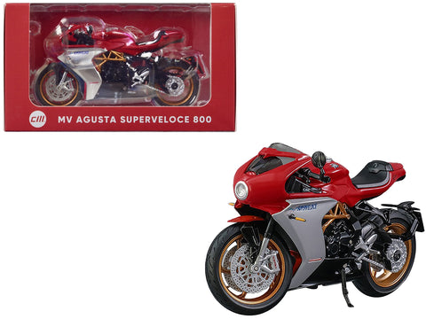 MV Agusta Superveloce 800 Motorcycle Red and Silver 1/18 Diecast Model by CM Models