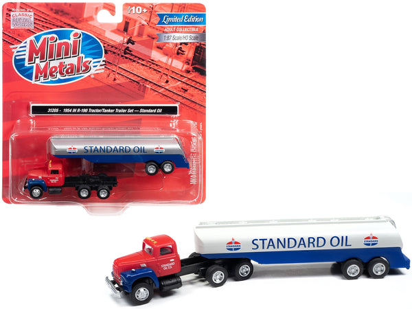 1954 IH R-190 Tractor Red with Tanker Trailer "Standard Oil" 1/87 (HO) Scale Model Truck by Classic Metal Works