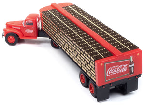 1941-1946 Chevrolet Tractor Red with Flatbed Bottle Trailer "Coca-Cola" "Mini Metals" Series 1/87 (HO) Scale Model Car by Classic Metal Works